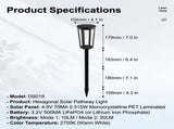 Solar Powered Hexagonal Tungsten Pathway Lights with Warm White Glow, Automatic On/Off, Weatherproof V1341-ZY-CN5E8CN6-2PCS