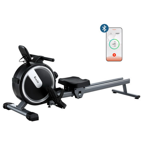 Everfit 16 Level Magnetic Rowing Machine for Home with App Connect Black ROWING-C-MAG-16L-DT-BK