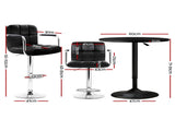 Artiss Bar Table and Stools Set Dining Desk Kitchen Chairs Cafe Pub BA-TAB-CHR-GASLIFT-BK