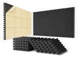 12 Pack Self-Adhesive Sound Proof Foam Panels,2x12x12Inch Acoustic Foam & Pro Studios V1369-AZ3-W-12677