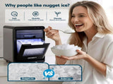 Devanti Ice Maker Machine 20kg Chewable Nugget Ice Countertop w/Self Cleaning IM-ZB-20EN-SS
