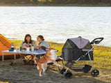 Pet Stroller, 16KG Weight Capacity, Foldable Dog Stroller Cart, 4 Wheels Cats Pram with Detachable V952-CWTCCGK4QSHD9M2U7V0