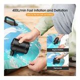 Electric Air Pump, 5000Mah Rechargeable Battery, Inflatable Mattress Inflator With 3 Air Nozzles, V1188-MS-227-2063