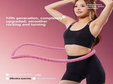 Pink Weighted Soft Spring Hula Hoop with Silent Alloy Interior and Polyester Wrap for Home Gym Full V888-ELOSUNG43409