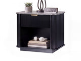 Artiss Bedside Table with 1 Drawer Side Table Black Nightstand FUR-Z-BS-05-BK