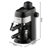 Compact 3.5Bar Semi-Automatic Espresso Machine with Steam Milk Frother for Home, Office, and Small V1341-ZY-E2K2SU5K-BLACK