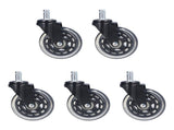 5 Pcs Chair Rotate Wheel 3in 360 Degree Noise Free Scratch Resistant Straight Chair Caster for V1294-YM0715-3116220006511