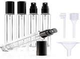 15-Piece/3-Set Black Premium Glass Travel Perfume Atomizer Set - 10ml Portable Refillable Sprayers V888-ELOSUNG45755
