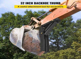 32 inch Backhoe Excavator Thumb Attachments Weld On Adjustable Boom Tractor Excavator 1/2Inch Teeth V952-FCMZ32INCBH12MM01V0