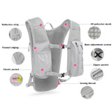 Grey-Orange 5L Ultra-Light Hydration Running Vest - Quick-Dry Trail Running & Marathon Backpack with V888-ELOSUNG42144