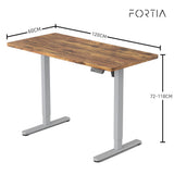 FORTIA Sit To Stand Up Standing Desk, 120x60cm, 72-118cm Electric Height Adjustable, 40kg Rated, Oak V219-ADKSSTFO2OKSA