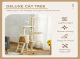 CARLA HOME 134cm Cat Tree for Indoor Cats with Hammock, Plush Perch & Sisal Scratching Posts for LSB-36379