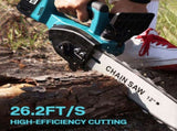 12"inch Cordless Electric Chainsaw 2 Battery 2 Chain Brushless Wood Cutter Saw V201-FDZ0012BU8AU