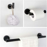 4 Pcs Bathroom Hardware Set, Matte Black Bathroom V1237-ZY-715-178