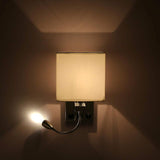 Bedside Wall Lamp with Flexible USB LED Reading Light, E27 Swing Arm Holder, 1 USB Port V1188-MS-520-080
