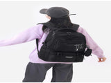 Black Large Capacity Student Backpack - Durable Oxford Cloth School Bag with Laptop Compartment & V888-ELOSUNG32512