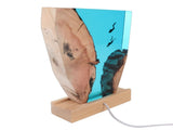 Diver Night Light Colorful LED Wooden Resin Ocean Bedside Lamp Desktop Art Ornament For Office V1294-YM0901-3119250009711
