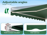 Instahut Retractable Folding Arm Awning Manual Sunshade 5Mx3M Dark Green AWN-B-ARM-50X30-DKGN