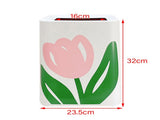Floral Trash Can Large Mouth Cute Appearance Modern Style Garbage Waste Basket for Kitchen Bathroom V1294-YM0521-3117230064312