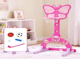 Keezi 3-in-1 Kids Basketball Hoop Soccer Goal Golf Game Set with Balls Pink BAS-HOOP-KID-S-PK
