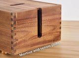 Cable Organizer Box Wooden Cable Management Box with Metal Feet for Desk and Office Acacia Wood Wood V1237-ZY-924-277