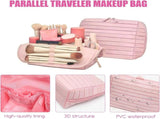 Travel Makeup Bag for Women, Foldable Waterproof Toiletry Organizer with Compartments for Skincare V1189-LC-RY-00030