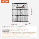 Large 3-tier Cat Cage, 28 x 28 x 41", DIY Detachable Metal Wire Durable Cat Enclosure, with Large V952-PJSMBSL28W281ORKFV0