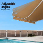 Instahut Retractable Folding Arm Awning Motorised Remoter Sunshade 2.5Mx2M Beige AWN-B-ARM-REMOTE-25X20-BEIGE