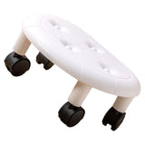 Round Low Rolling Stools Fuax Leather Universal Wheel Small Roller Swivel Stool High Weight Capacity V1294-YM0901-3116230016313