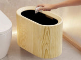 Slim Plastic Trash Can, Garbage Can with Press Top Lid, Trash Can with Pressing Flip Lid V1369-AZ3-W-09678
