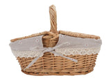 Wicker Picnic Basket with Double Lids Handle Removable Liner Hand Woven Picnic Basket for Outdoor V1294-YM0901-3111250045811
