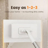 Mini Mop Zero Touch Mini Mop Disposable Clip Mopstick Reusable Cloths, Wet&Dry for Floors, 40inch V1366-AZ2-W-10919