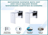 Bathroom Shower Bath Hot and Cold Square Mixer WATERMARK Certified in Chrome V63-847891