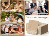 200 Pack Burlap Lace Disposable Paper Placemats, Rustic Jute Look Table Mats 13 x 16 In V1188-MS-721-083
