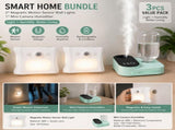 3PCS Smart Home Atmosphere Set Green USB Rechargeable Camera Humidifier & 2pcs White RGB Motion V888-ELOSUNG53411