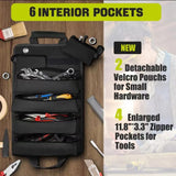 Green Roll-Up Tool Organizer Bag - 1200D Oxford Fabric Waterproof Hardware Storage with Detachable V888-ELOSUNG56184-3