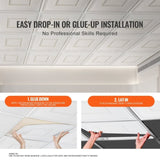 Ceiling Tiles 12-Pack 24 x 24 in PVC Easy Installation White Geometric V952-THBZPVCB12J2BINQSV0