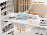 Artiss Manicure Table Nail Desk with Built-in Dust Collector Beauty Salon Station Drawers Shelves FUR-AD-MANICURE-6MOD-WH-AB