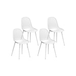 Gardeon 4PC Outdoor Dining Chairs PP Lounge Chair Patio Garden Furniture White ODF-CHAIR-PP210-WH-4X