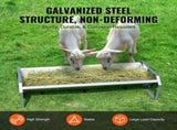 Livestock Feeding Trough, 22 Gallon Capacity, 45" Hay Feeder, Heavy Duty Steel Livestock Trough, V952-SCWSQCSWSQ45LEOTGV0