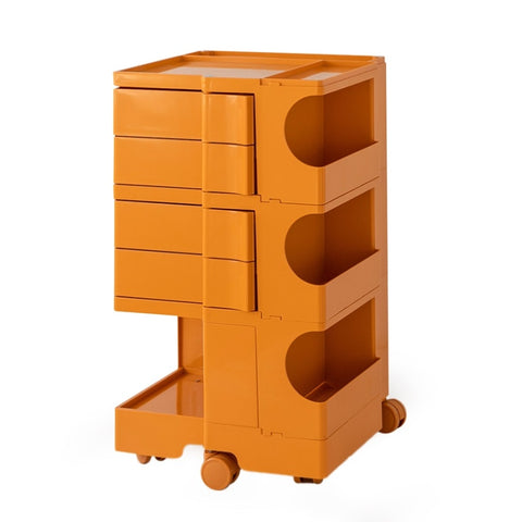 Artiss Storage Trolley Bedside Table 5 Tier Cart Boby Replica Orange AI-PP-TROLLEY-L-OR