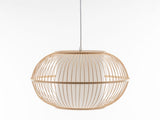 Natural Woven Bamboo Sphere Pendant Lamp Hanging Light Bell Shade Boho Tropical V563-75184