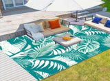 Outdoor Patio Rug 4x5 Waterproof Porch Deck Rug Stain Proof Non Fade Washable Outside Rug Carpet, V1192-AZ-W-21171