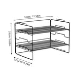 Black Metal Desktop File Organizer Rack, Multi-Functional Office Document Holder and Storage V1369-AZ3-W-15697