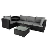 6PCS Outdoor Modular Lounge Sofa Coogee-Black V264-OTF-508S-BLK