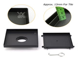 Matt Black 150x150mm Tile Insert Floor Drain Shower Grate 50mm Outlet Watermark V1233-SQTI0150D50BL