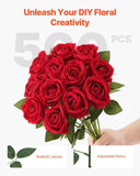 VEVOR 500 Pcs Red Roses Artificial Flowers Realistic Bouquet for Xmas Home Decor V952-RZMGHSHS500PL0LEE001V0