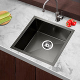 Cefito Kitchen Sink 44X44CM Stainless Steel Basin Single Bowl Black SINK-BLACK-4444
