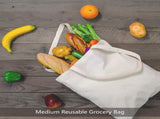 12-Pack Economical Cotton Tote Bag, Lightweight Medium Reusable Grocery Shopping Cloth Bag, Suitable V1259-DP01-A-2325