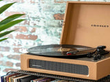 Crosley Voyager Bluetooth Portable Turntable Crosley Asheville Stand Bundle- Tan V398-CR8017BMS-TA4